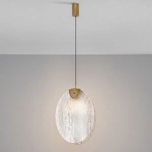 Lampada a sospensione l30cm conchiglia di vetro per camera da letto led 6w 3000k