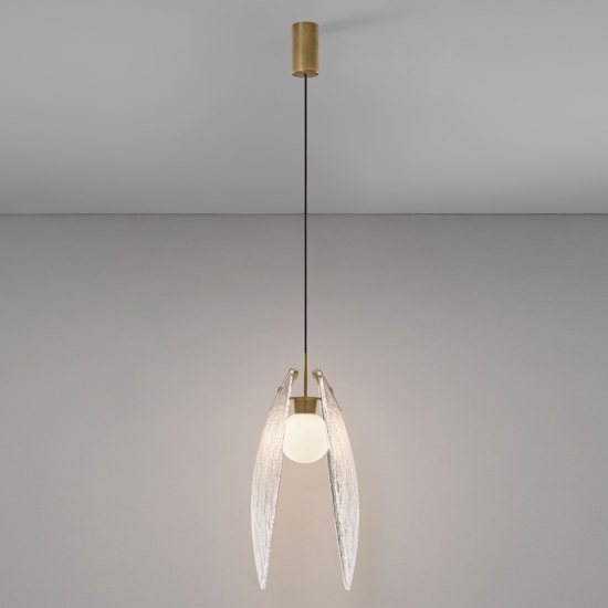 Lampada a sospensione l30cm conchiglia di vetro per camera da letto