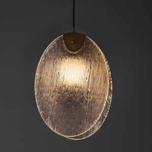 Lampada a sospensione led conchiglia di vetro l22cm per camera da letto