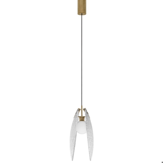 Lampada a sospensione led conchiglia di vetro l22cm per camera da letto