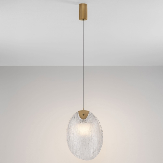 Lampada a sospensione led conchiglia di vetro l22cm per camera da letto