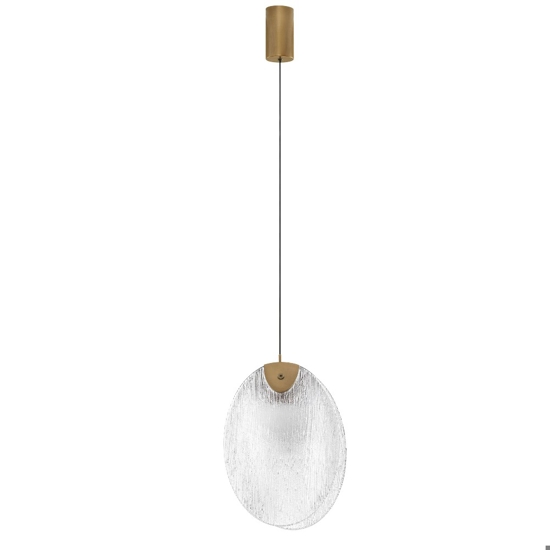 Lampada a sospensione led conchiglia di vetro l22cm per camera da letto