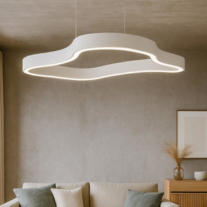Lampadario design moderno per soggiorno bianco 120cm led 3000k dimmerabile