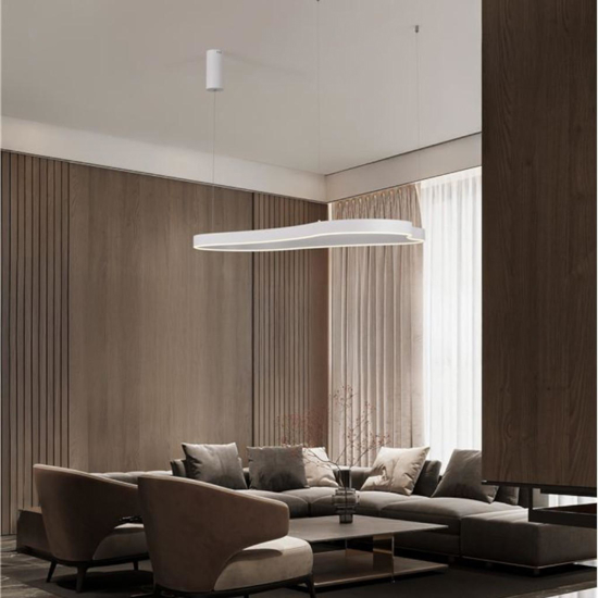 Lampadario design moderno per soggiorno bianco 120cm led 3000k dimmerabile