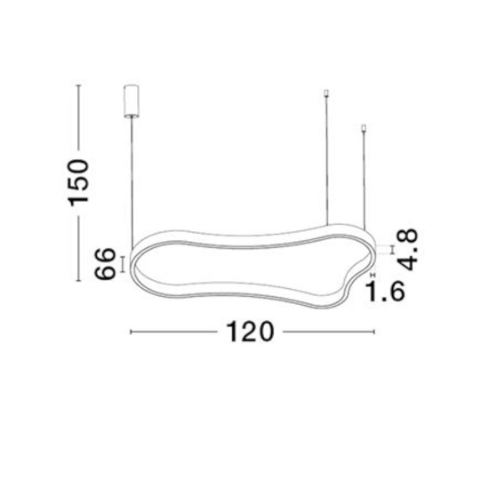 Lampadario design moderno per soggiorno bianco 120cm led 3000k dimmerabile