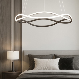 Lampadario nero per camera da letto led 34w 3000k dimmerabile