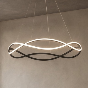 Lampadario design nero led dimmerabile per soggiorno moderno