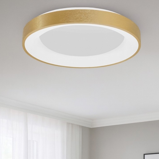 Plafoniera per camera da letto cerchio led 50w 3000k dimmerabile oro