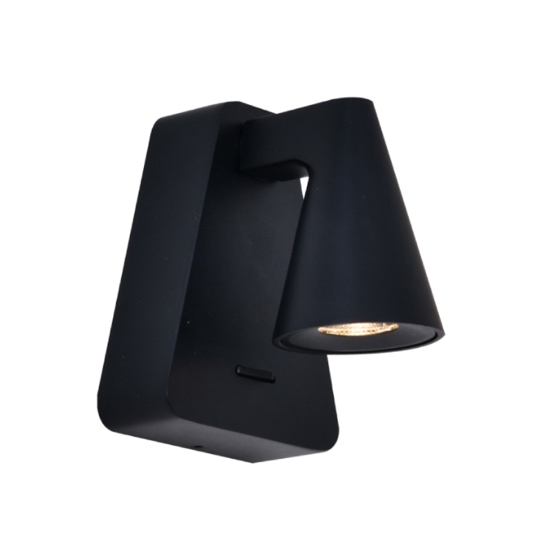 Applique da comodino nero led con interruttore per camera da letto