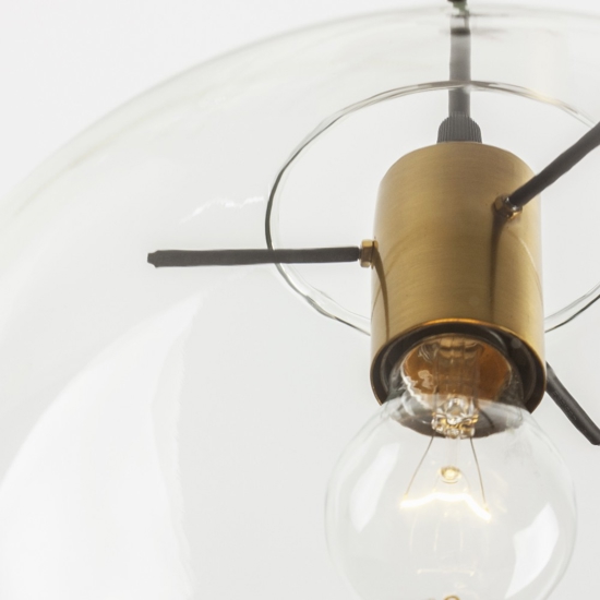 Lampada a sospensione sfera di vetro 25cm boccia trasparente