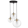 Lampadario camera moderna oro nero vetri a cascata