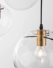 Lampadario camera moderna oro nero vetri a cascata