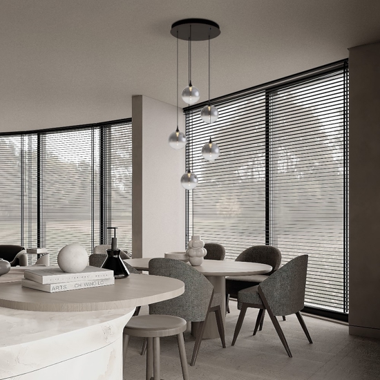 Lampadario da cucina led 3000k minimal con sfere in vetro
