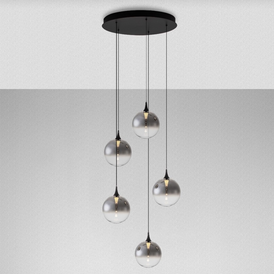 Lampadario da cucina led 3000k minimal con sfere in vetro