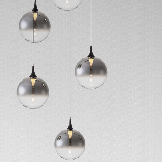 Lampadario da cucina led 3000k minimal con sfere in vetro