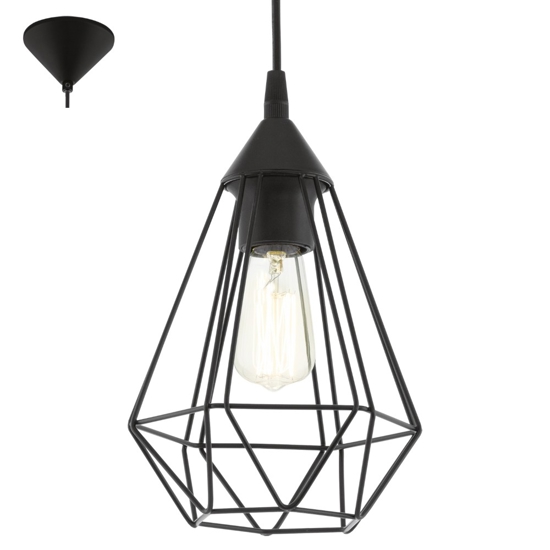 Tarbes eglo lampada a sospensione metallo nera 