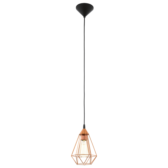 Eglo tarbes lampada a sospensione metallo colore rame