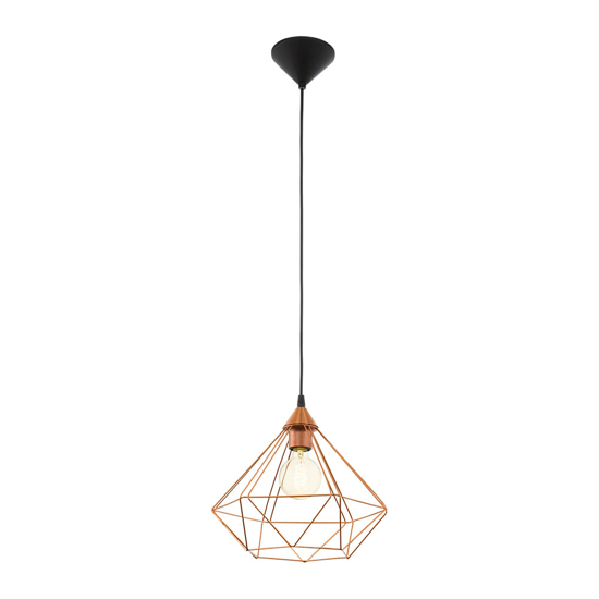 Lampada vintage a sospensione rame tarbes eglo