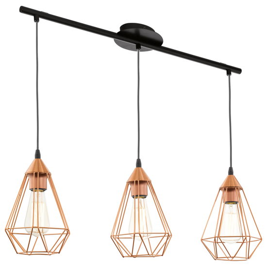 Eglo tarbes lampadario per salotto rame lucido