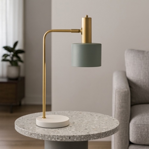 Lampada da tavolino orientabile bianco oro verde