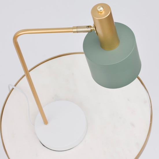 Lampada da tavolino orientabile bianco oro verde