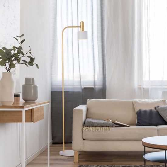 Piantana da lettura bianco oro stile contemporaneo
