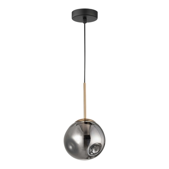 Lampada a sospensione sfera vetro fume 