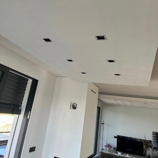 Faretto da incasso a soffitto quadrato in metallo bianco orientabile