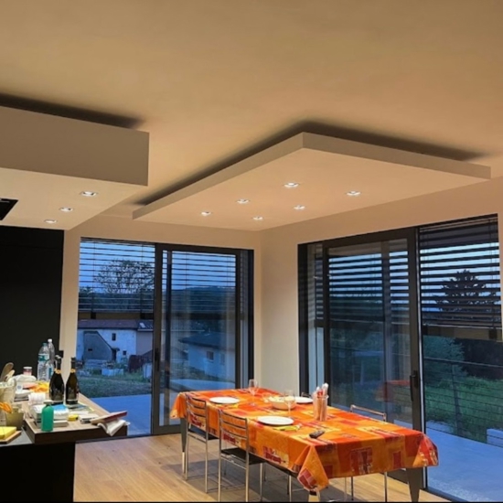 Faretto da incasso a soffitto quadrato in metallo bianco orientabile