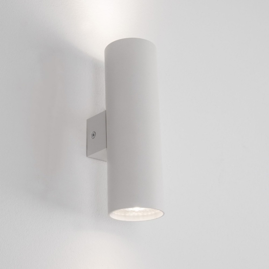 Applique da parete moderna cilindro bianco biemissione