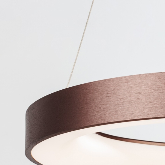 Lampadario anello 38 cm led 30w 3000k marrone dimmerabile moderno