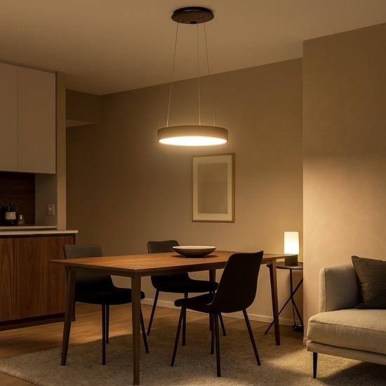 Lampadario anello 38 cm led 30w 3000k marrone dimmerabile moderno