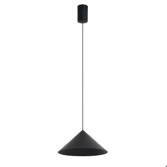 Lampadario cono led dimmerabile nero a sospensione
