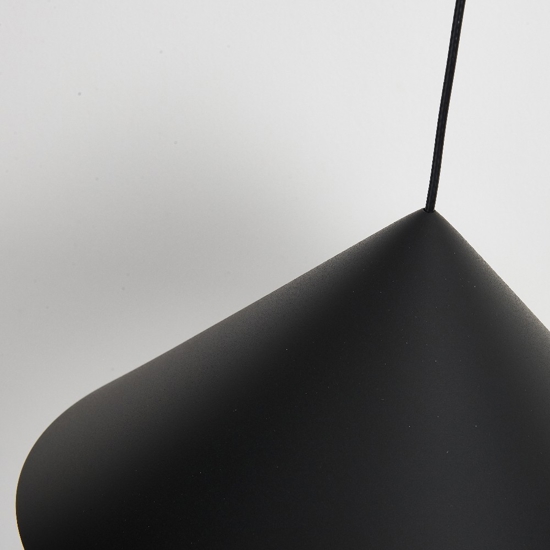 Lampadario cono led dimmerabile nero a sospensione