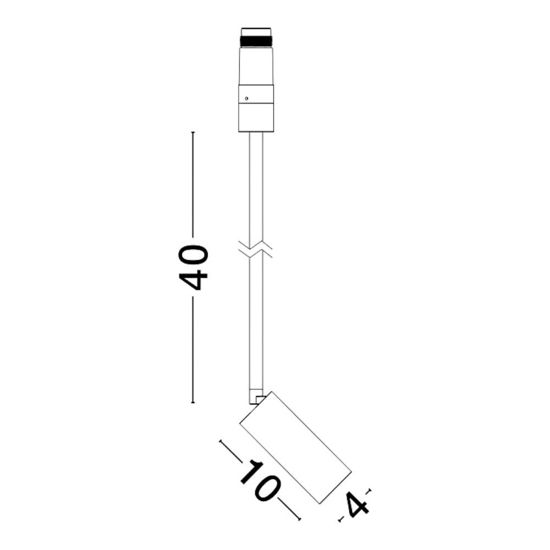 Faretto a sospensione h40cm spoty bianco da incasso led 7w 3000k cri90