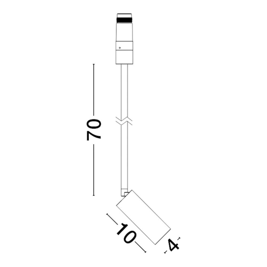 Faretto da incasso spoty h70cm a sospensione bianco led 7w 3000k cri90