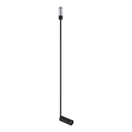 Faretto spoty nero a sospensione h70cm led 7w 3000k cri90 orientabile