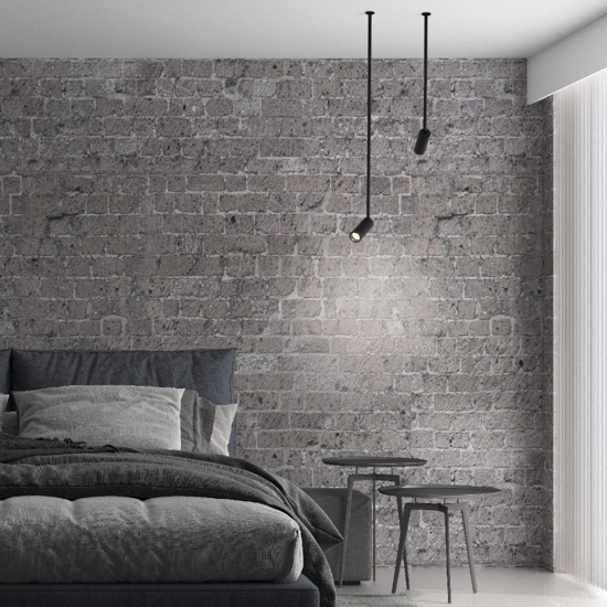 Faretto spoty nero a sospensione h70cm led 7w 3000k cri90 orientabile