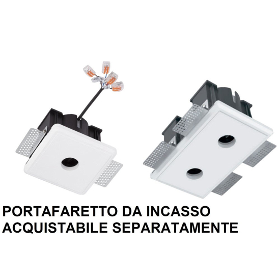 Faro da incasso spoty nero led 35w 3000k orientabile cri90