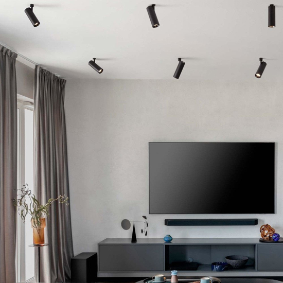 Faretto da incasso spoty nero led 23w 3000k dali cri90 orientabile