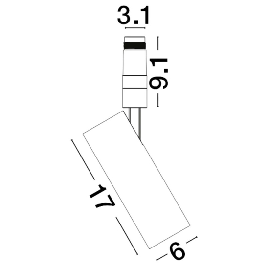 Faretto da incasso spoty nero led 23w 3000k dali cri90 orientabile