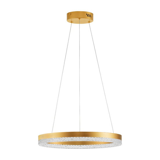 Lampadario anello elegante cristalli led 3000k dimmerabile oro 40cm