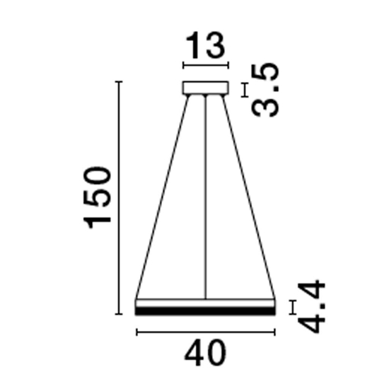 Lampadario anello elegante cristalli led 3000k dimmerabile oro 40cm