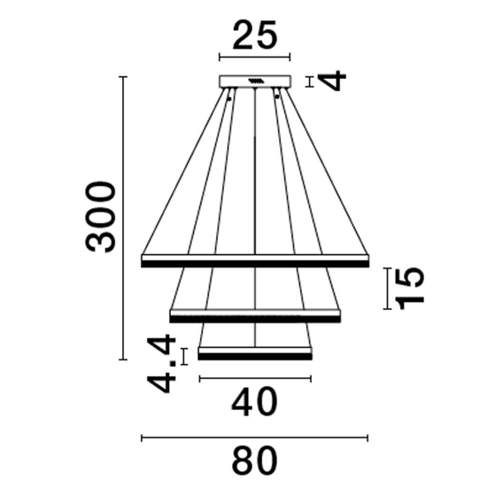 Lampadario per salotto anelli neri led 3000k dimmerabile cristalli