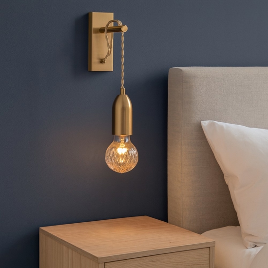 Applique pendente da parete oro per comodino camera da letto