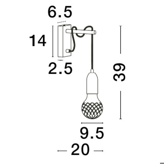 Applique pendente da parete oro per comodino camera da letto