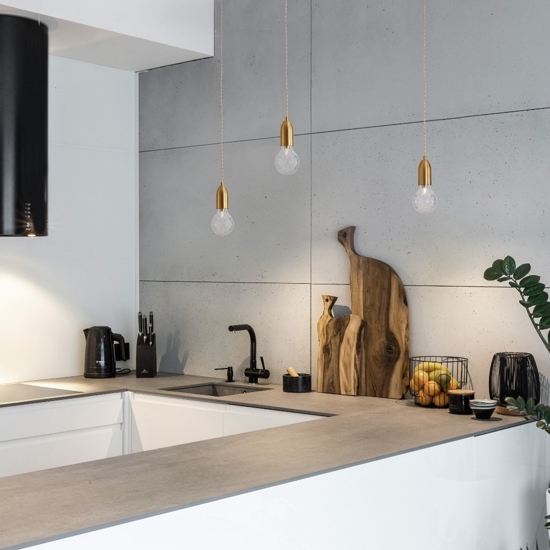 Lampada a sospensione a singola luce oro stile contemporaneo