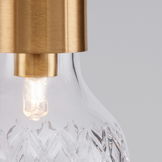 Lampada a sospensione a singola luce oro stile contemporaneo