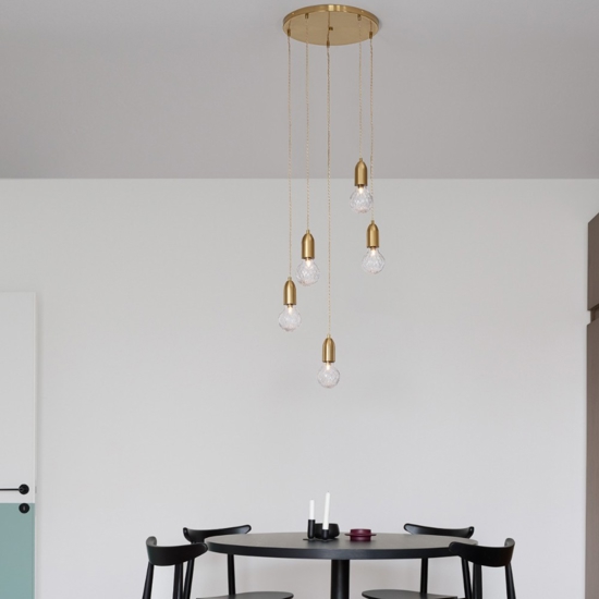 Lampadario moderno per soggiorno luci a cascata oro