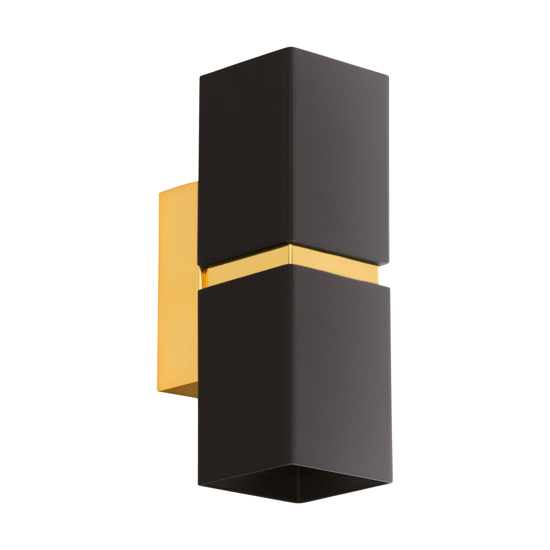 Lampada da parete oro nero quadrata eglo passa